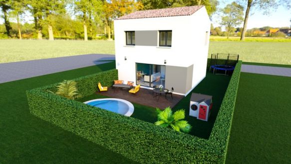 VAUVERT, villa étage avec jardin de 300m²