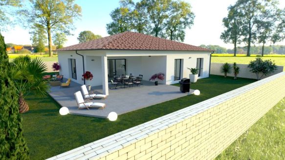 villa de plain pied sur  terrain de 1000 m2