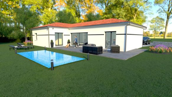 Villa moderne en L de 120 m²